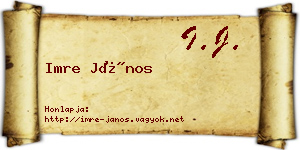 Imre János névjegykártya